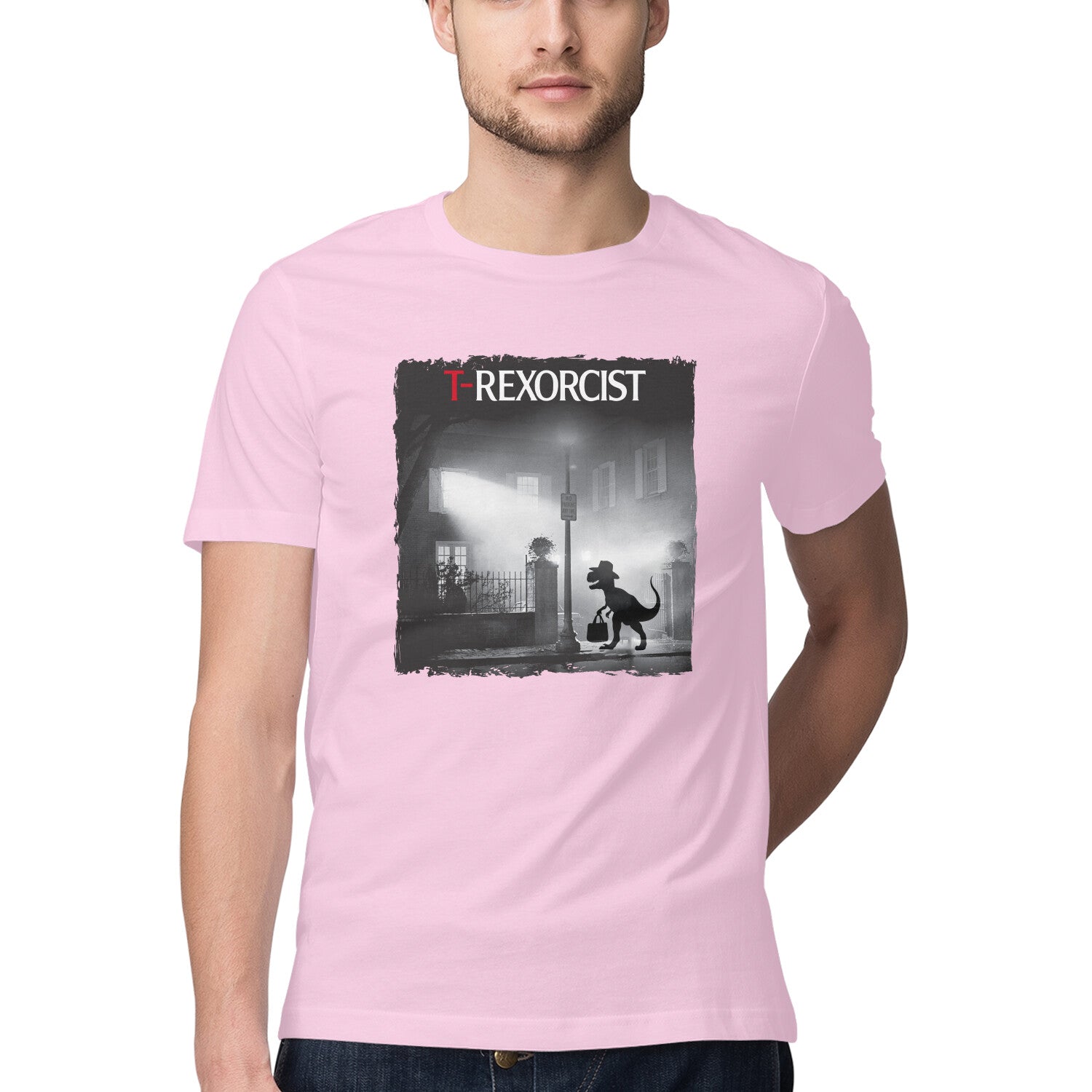 T-Rexorcist T-Shirt Light Pink Printrove