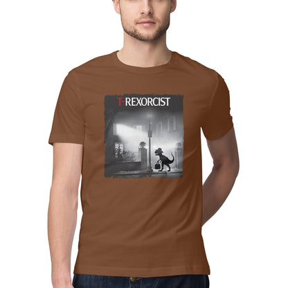 T-Rexorcist T-Shirt Coffee Brown Printrove