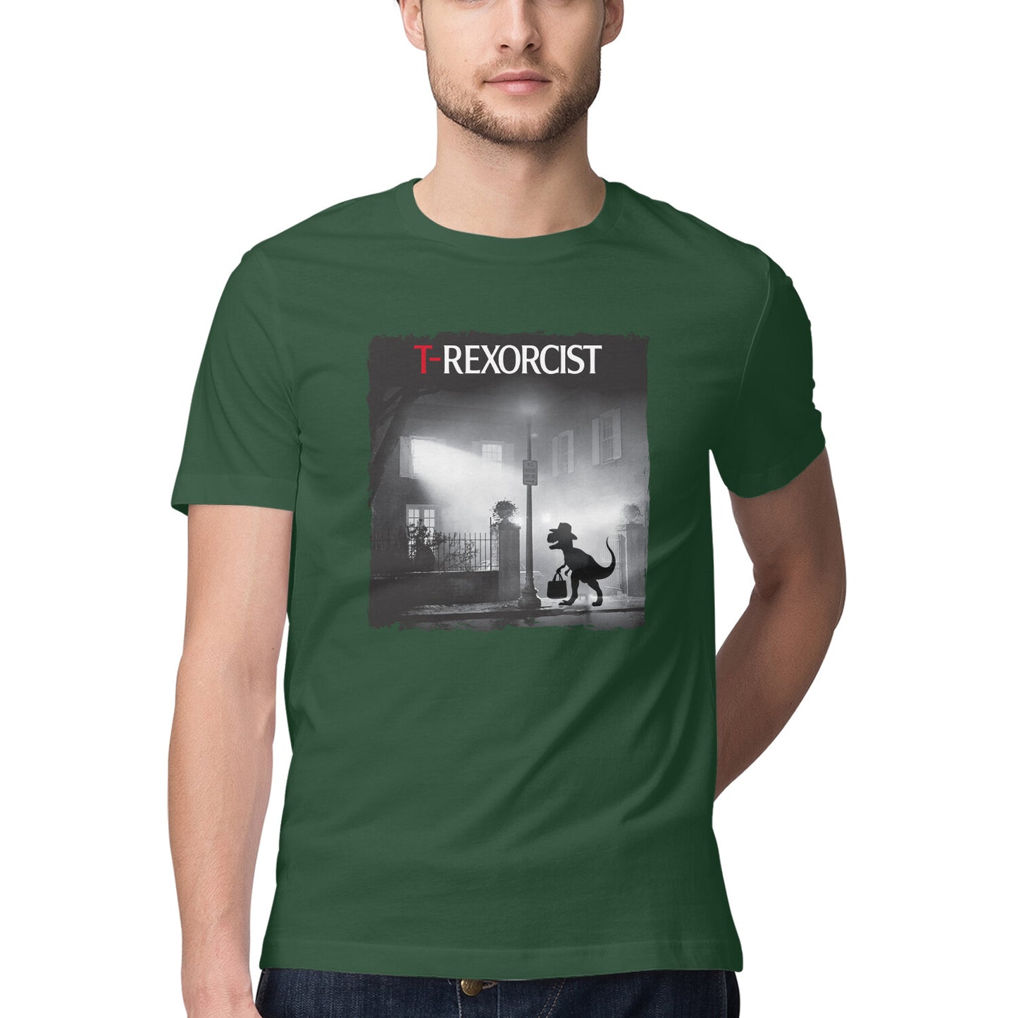 T-Rexorcist T-Shirt Olive Green Printrove