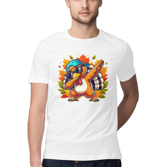 Dabbing Turkey T-Shirt White Printrove