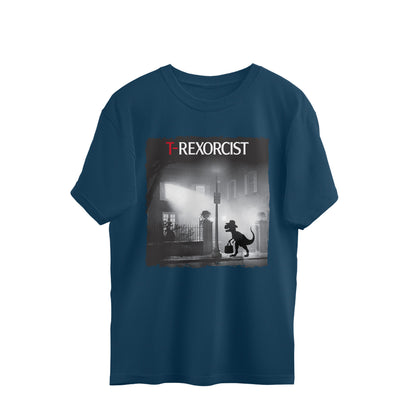 T-Rexorcist Oversized T-Shirt Navy Blue Printrove
