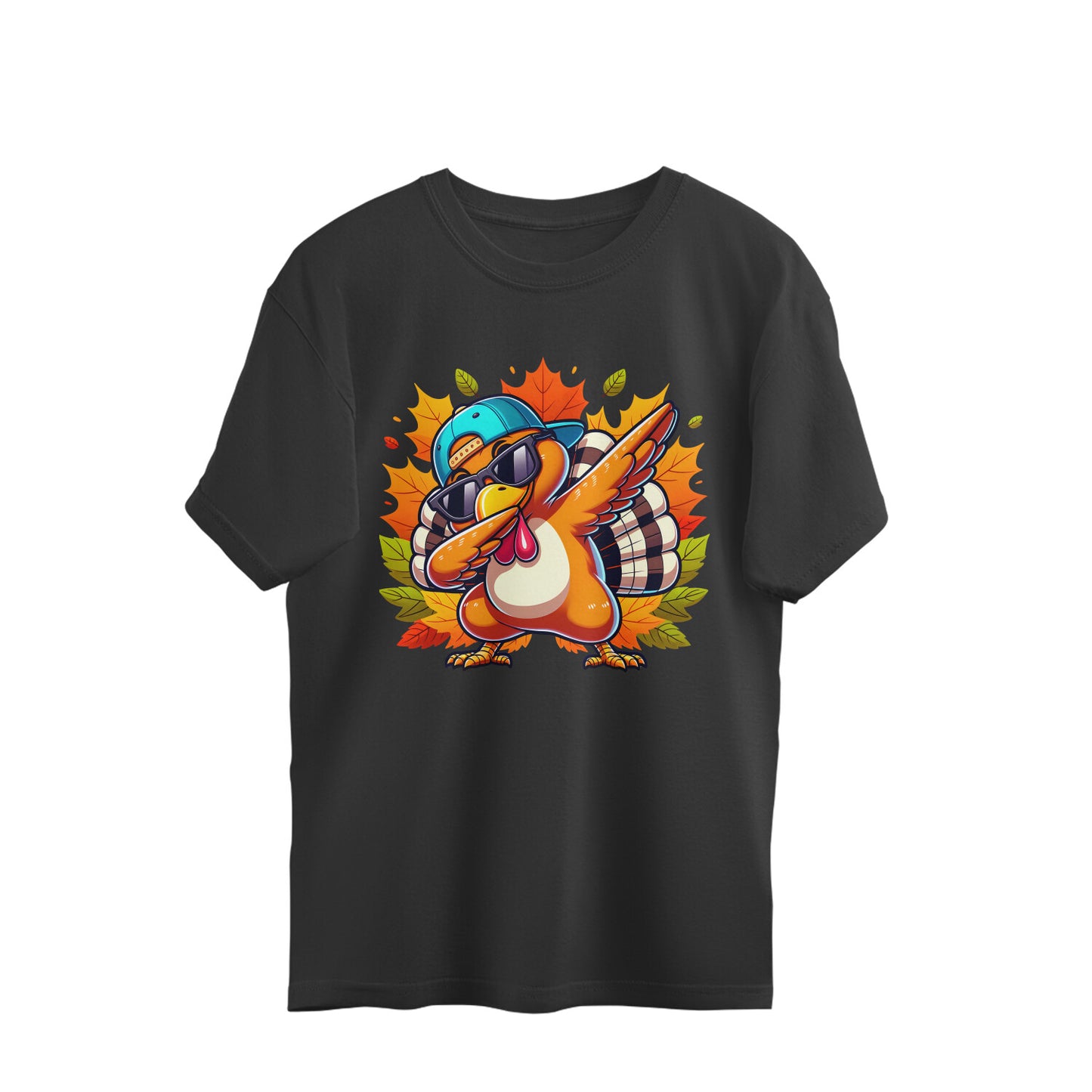 Dabbing Turkey Oversized T-Shirt Black Printrove
