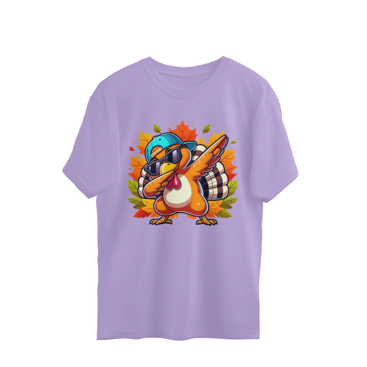 Dabbing Turkey Oversized T-Shirt Iris Lavender Printrove