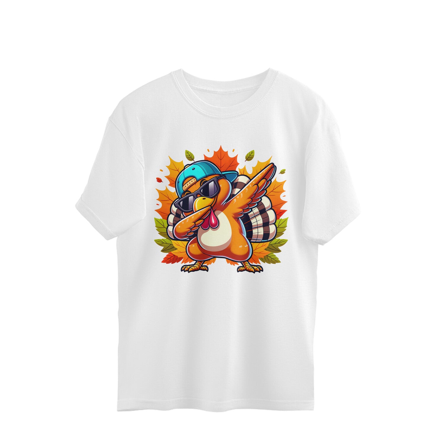 Dabbing Turkey Oversized T-Shirt White Printrove