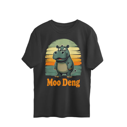 Moo Deng Oversized T-Shirt Black Printrove