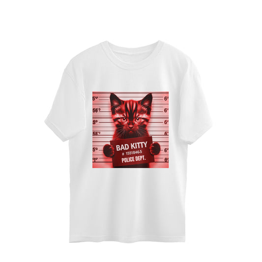 Bad Kitty Oversized T-Shirt White Printrove