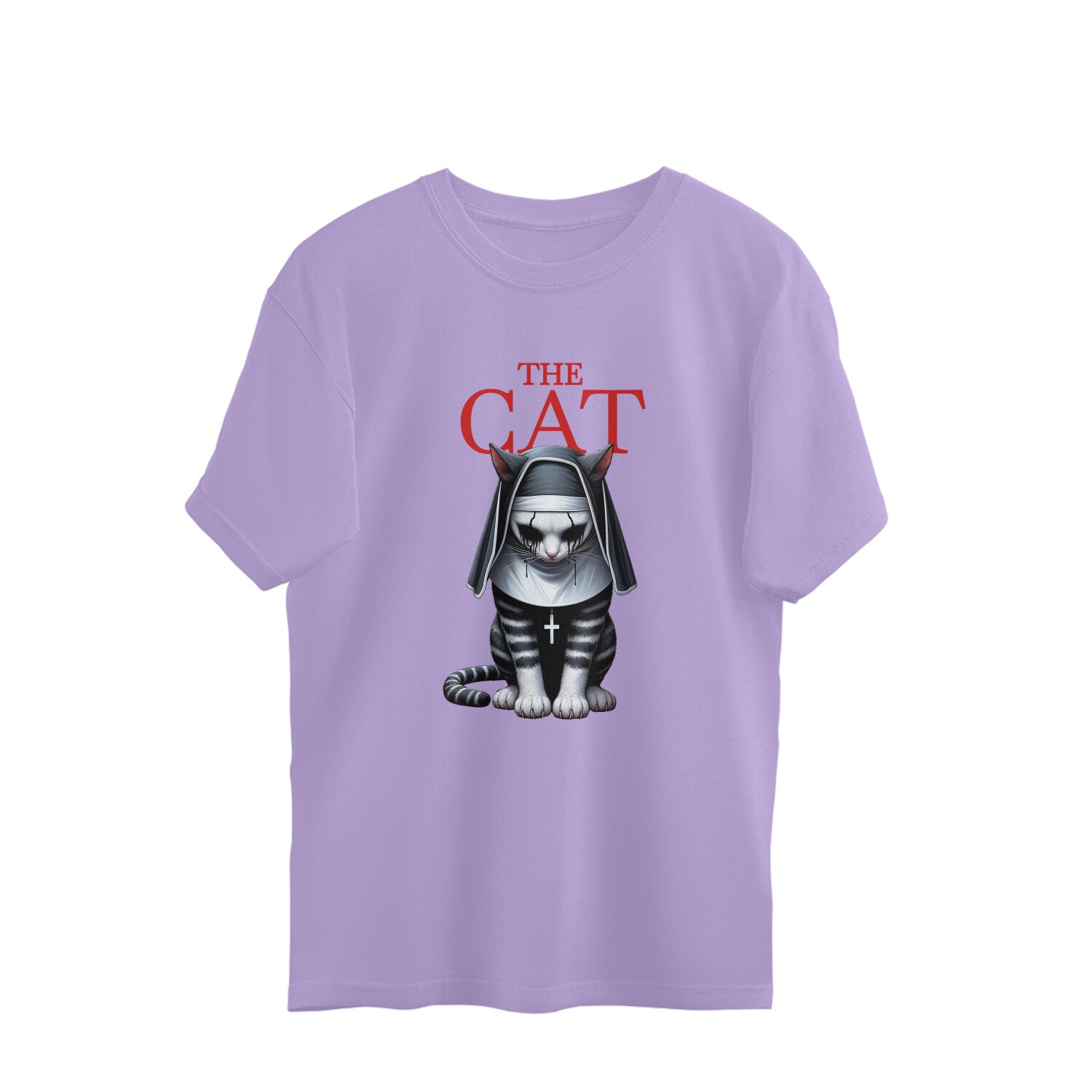 The Cat Nun Oversized T-Shirt Iris Lavender Printrove