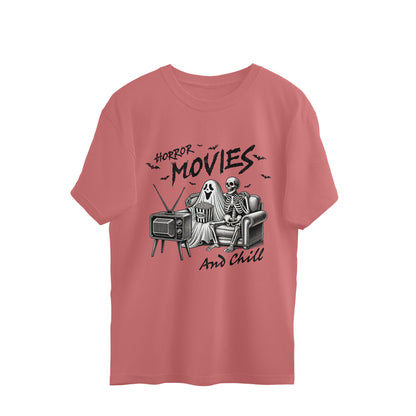 Horror Movies & Chill Oversized T-Shirt Dusty Rose Printrove