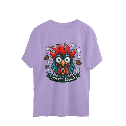 Coffee Addict Oversized T-Shirt Iris Lavender Printrove