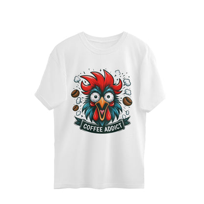 Coffee Addict Oversized T-Shirt White Printrove