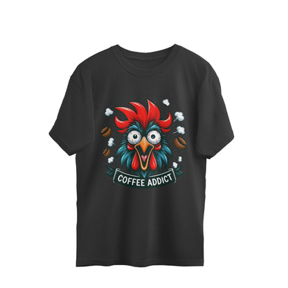 Coffee Addict Oversized T-Shirt Black Printrove