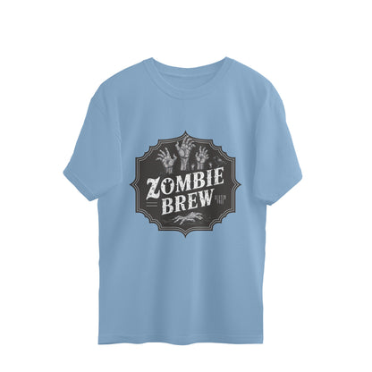 Zombie Brew Oversized T-Shirt Baby Blue Printrove