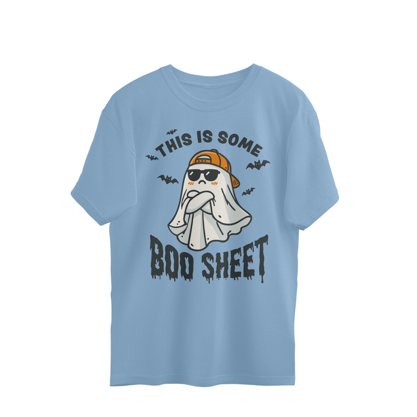 This Is Some Boo Sheet Oversized T-Shirt Baby Blue Printrove