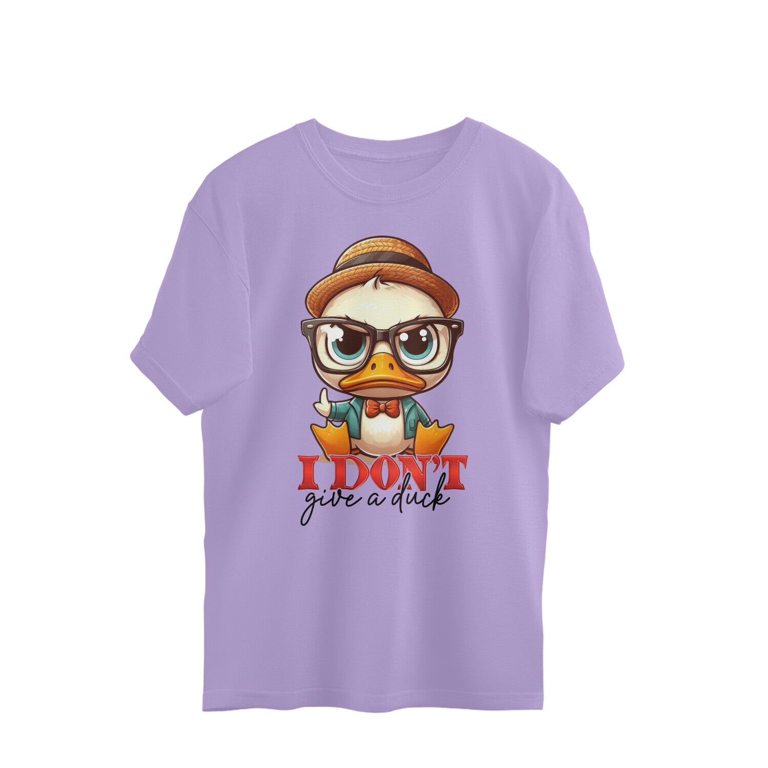 I Don't Give A Duck Oversized T-Shirt Iris Lavender Printrove
