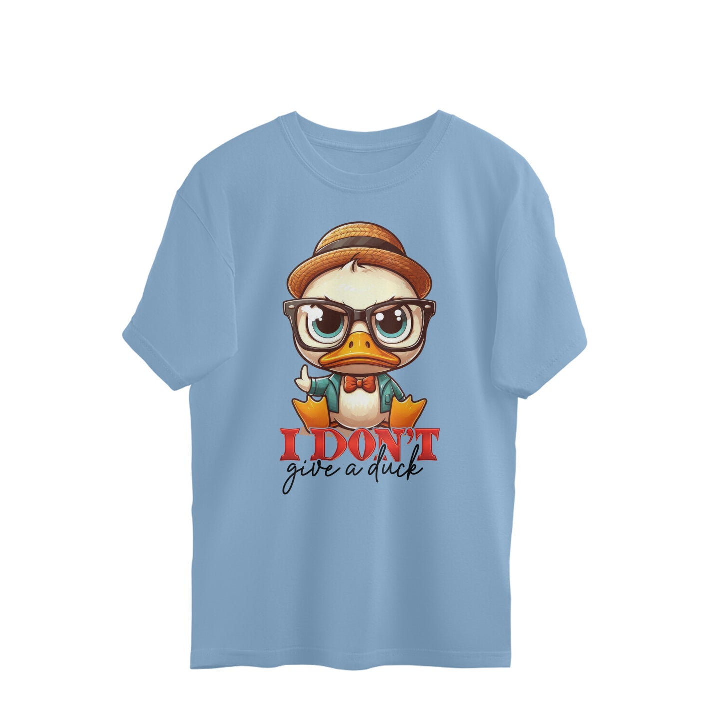 I Don't Give A Duck Oversized T-Shirt Baby Blue Printrove