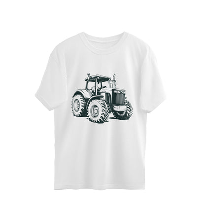 Monster Tractor Oversized T-Shirt White Printrove