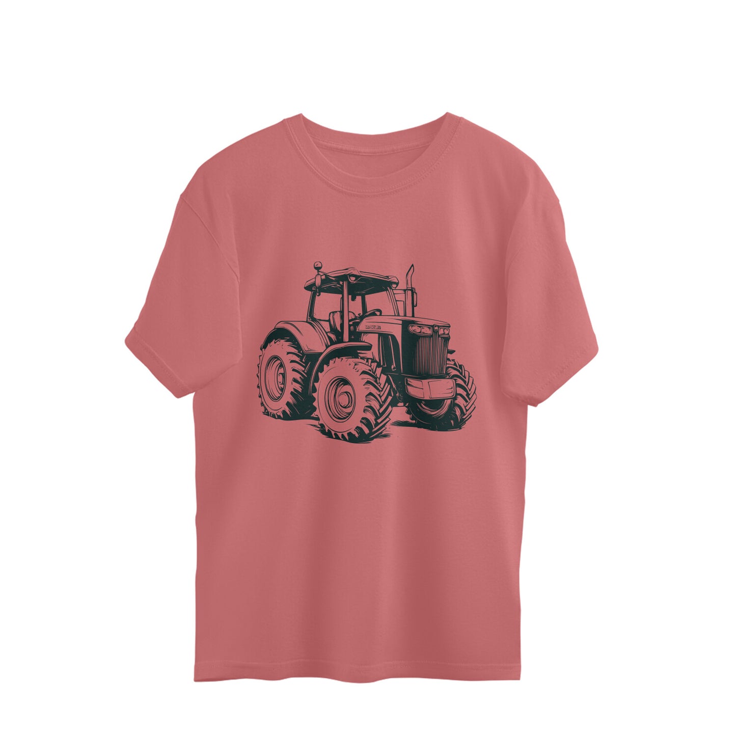 Monster Tractor Oversized T-Shirt Dusty Rose Printrove
