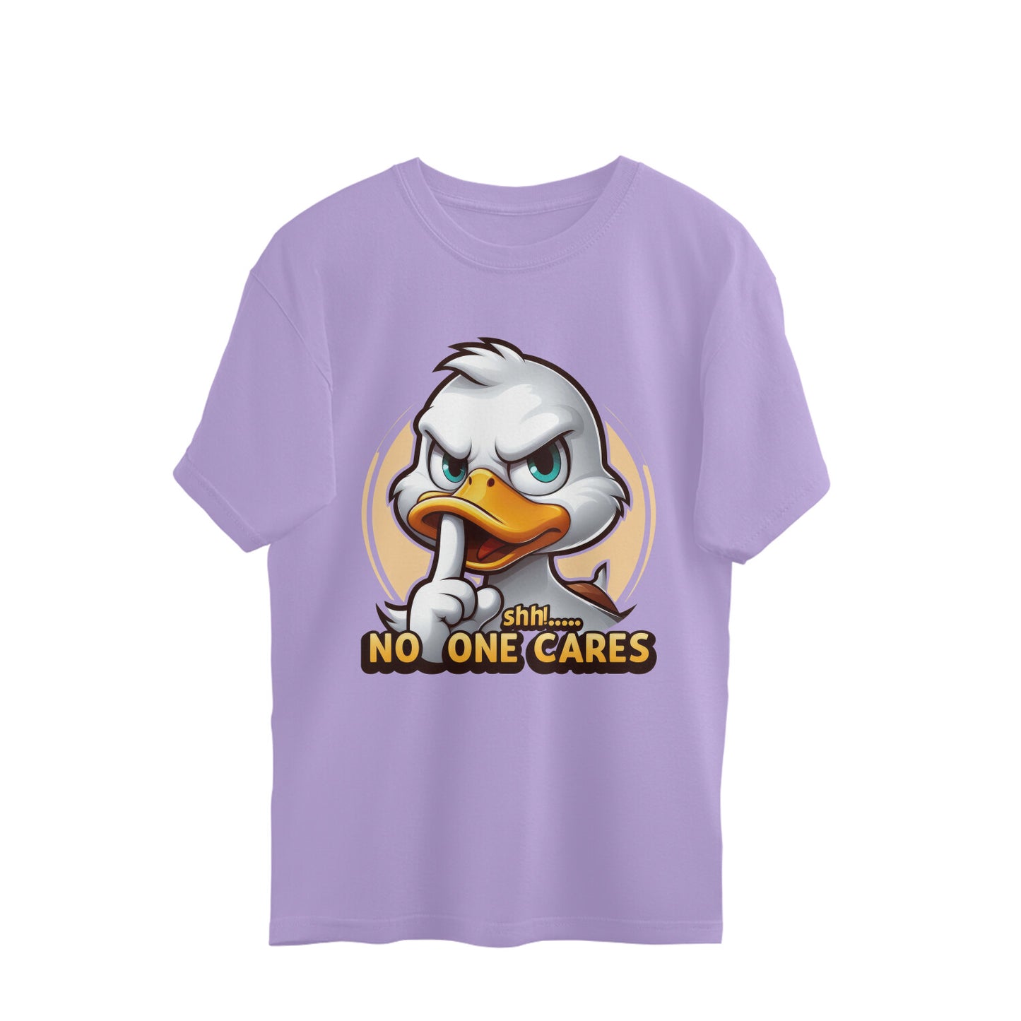 Shh No One Cares Oversized T-Shirt Iris Lavender Printrove