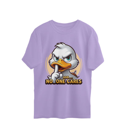 Shh No One Cares Oversized T-Shirt Iris Lavender Printrove