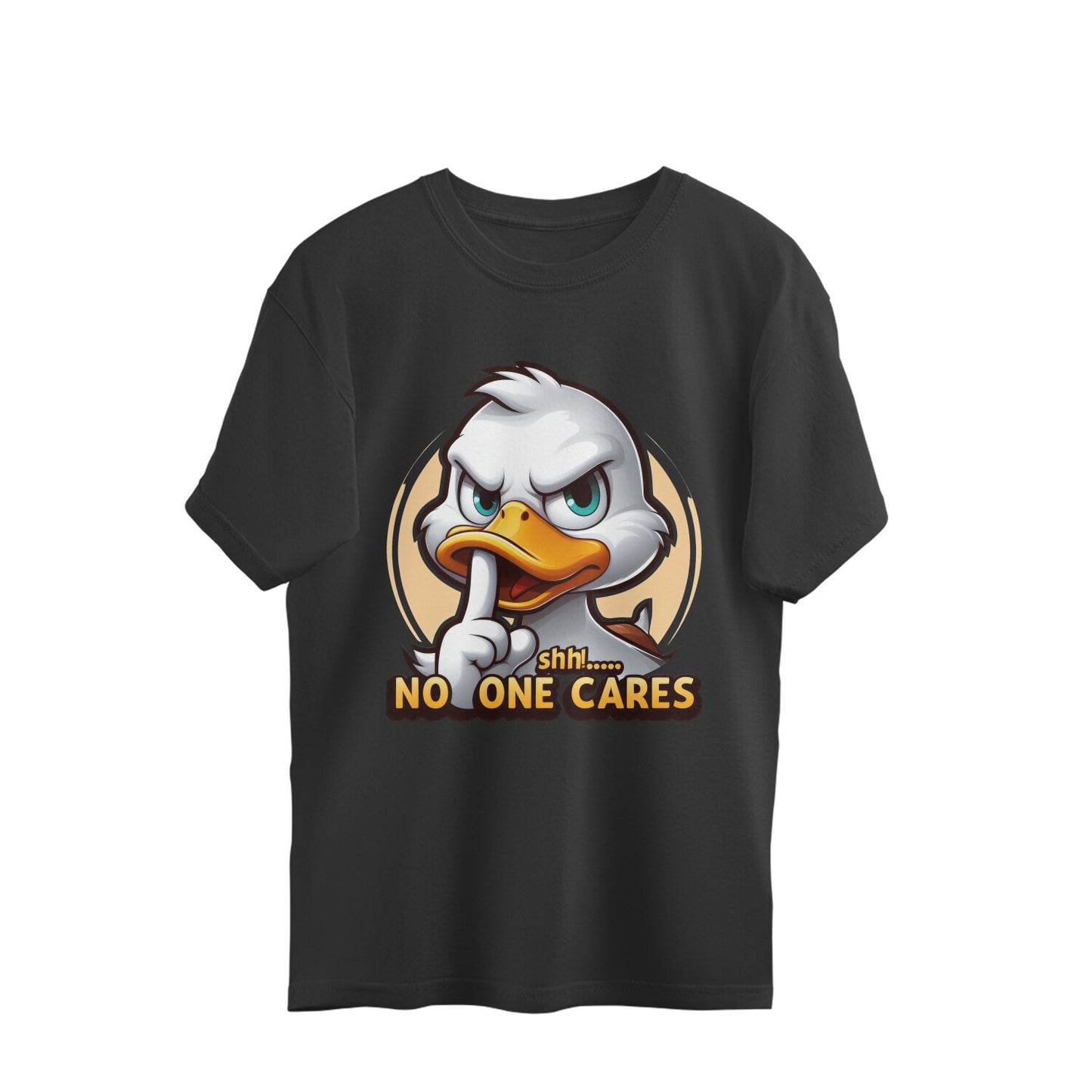 Shh No One Cares Oversized T-Shirt Black Printrove