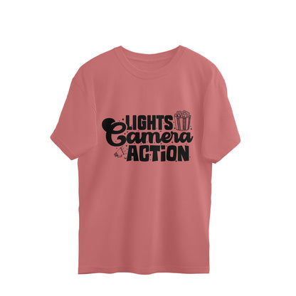 Lights Camera Action Oversized T-Shirt Dusty Rose Printrove