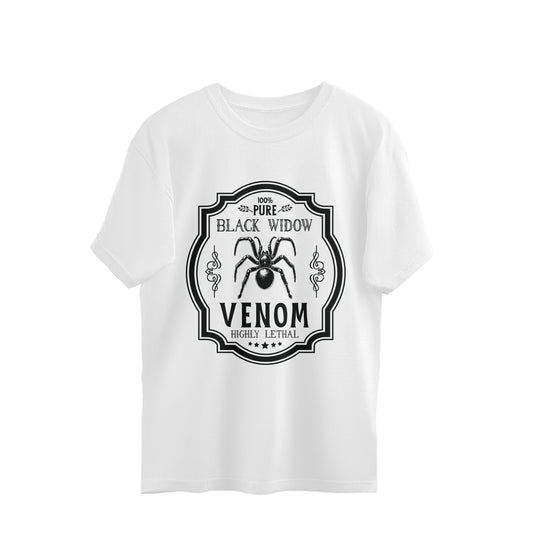 Black Widow Venom Oversized T-Shirt White Printrove