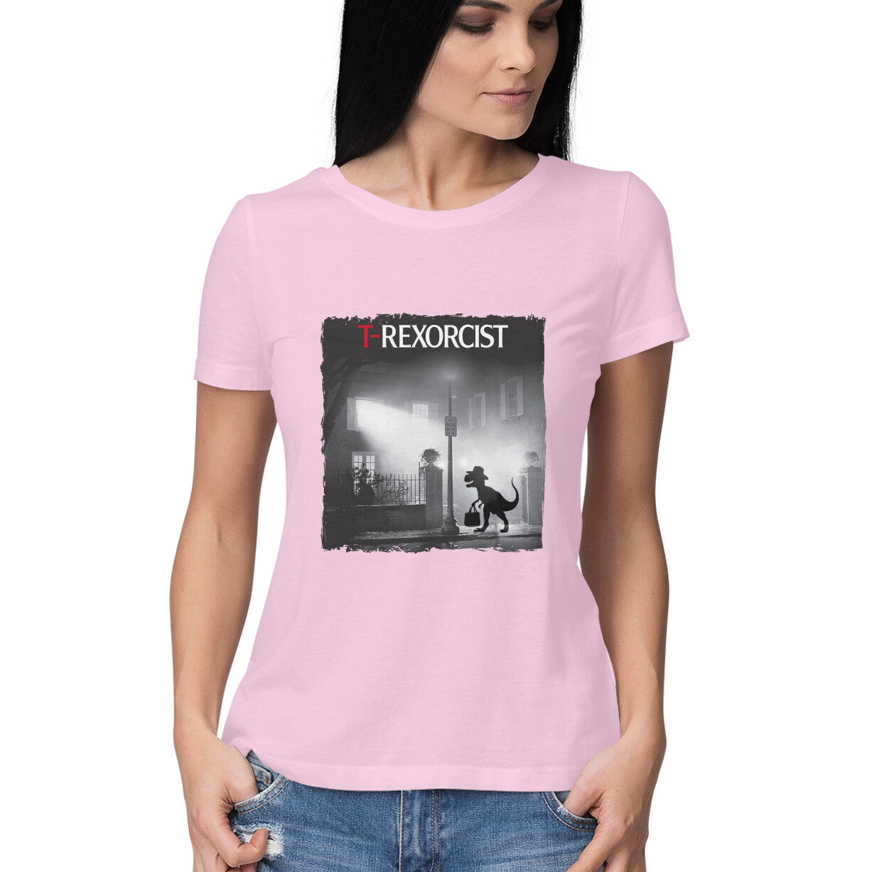 T-Rexorcist Women's T-Shirt Light Pink Printrove