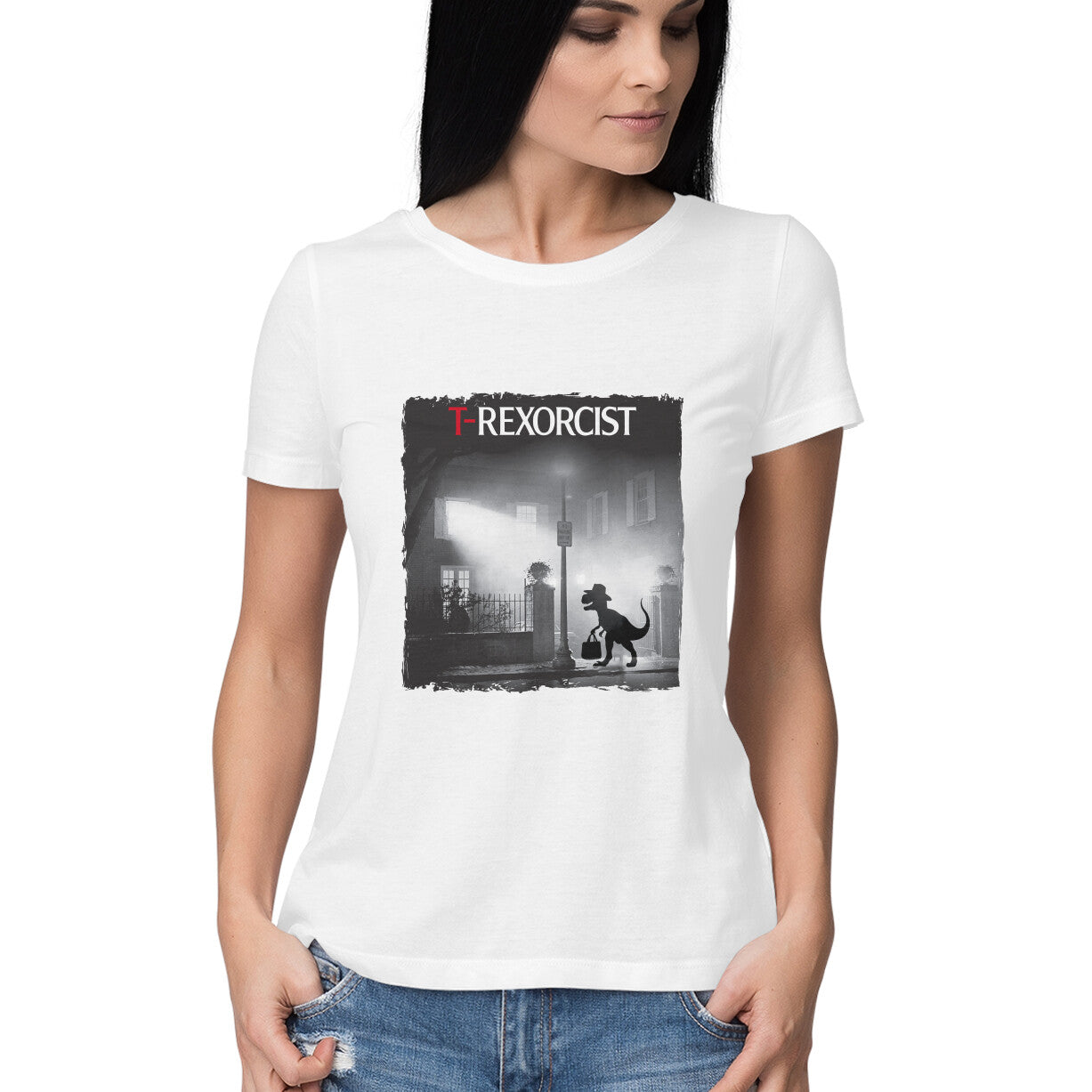 T-Rexorcist Women's T-Shirt White Printrove