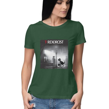 T-Rexorcist Women's T-Shirt Olive Green Printrove