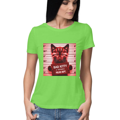 Bad Kitty Women's T-Shirt Liril Green Printrove