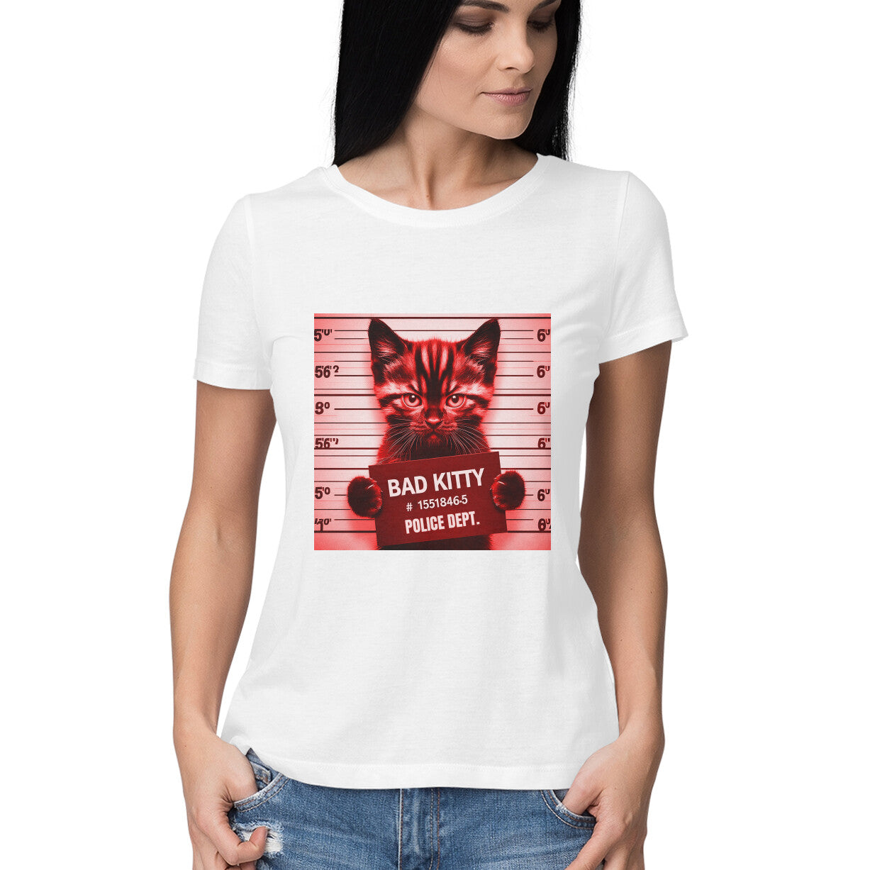 Bad Kitty Women's T-Shirt White Printrove