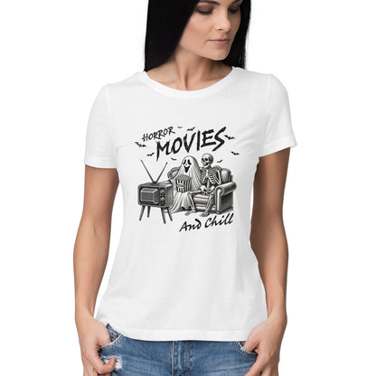 Horror Movies & Chill Women's T-Shirt White Printrove