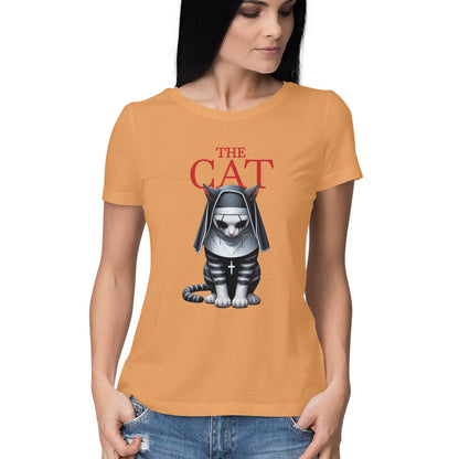 The Cat Nun Women's T-Shirt Mustard Yellow Printrove