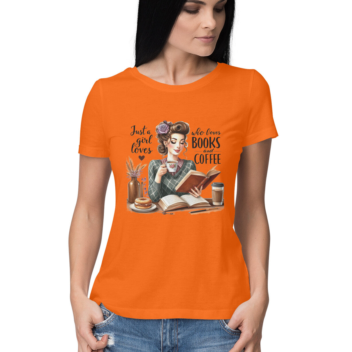 Just A Girl Who Loves Women's T-Shirt Orange Printrove