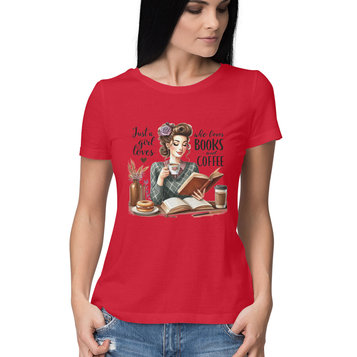 Just A Girl Who Loves Women's T-Shirt Red Printrove