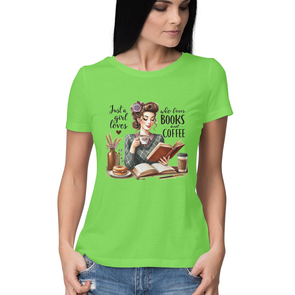 Just A Girl Who Loves Women's T-Shirt Liril Green Printrove