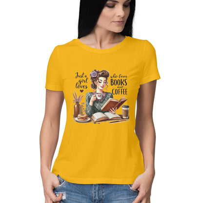 Just A Girl Who Loves Women's T-Shirt Golden Yellow Printrove