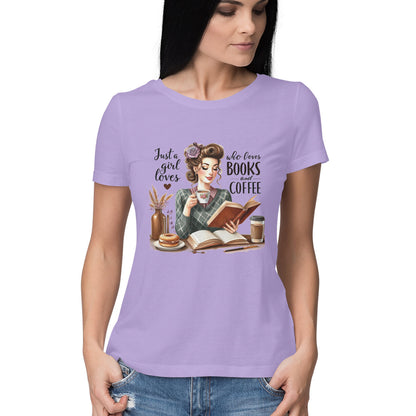 Just A Girl Who Loves Women's T-Shirt Iris Lavender Printrove
