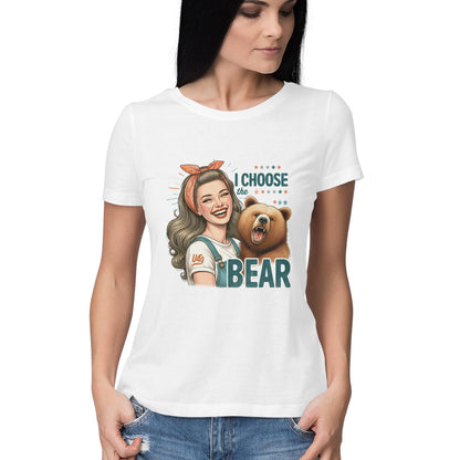 I Choose The Bear Women's T-Shirt White Printrove