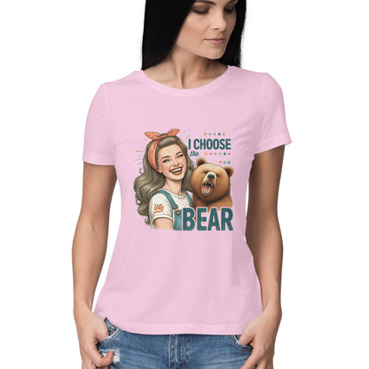 I Choose The Bear Women's T-Shirt Light Pink Printrove