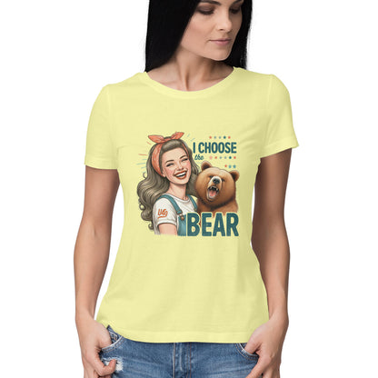 I Choose The Bear Women's T-Shirt Butter Yellow Printrove