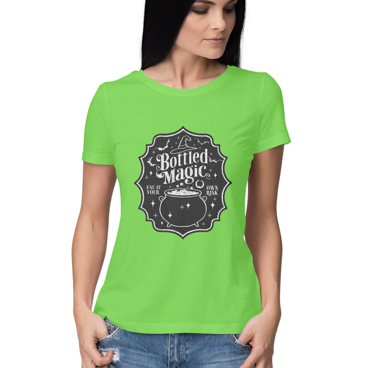 Bottled Magic Women's T-Shirt Liril Green Printrove