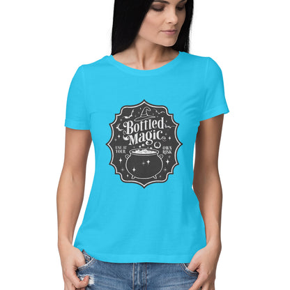 Bottled Magic Women's T-Shirt Sky Blue Printrove