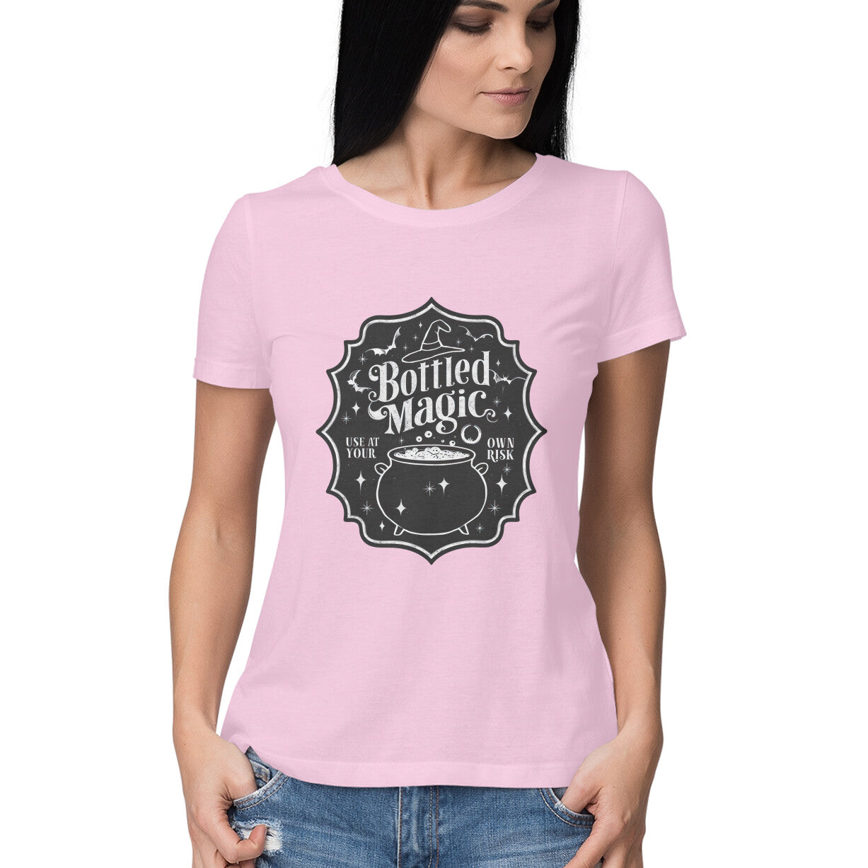Bottled Magic Women's T-Shirt Light Pink Printrove