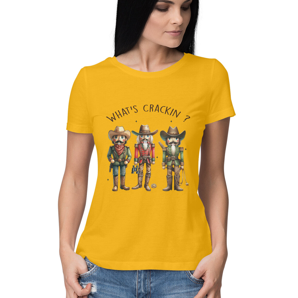 What's Crackin Women's T-Shirt Golden Yellow Printrove