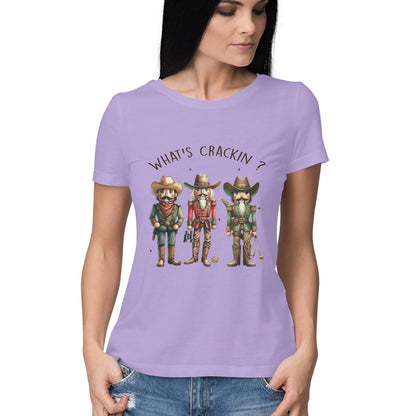 What's Crackin Women's T-Shirt Iris Lavender Printrove