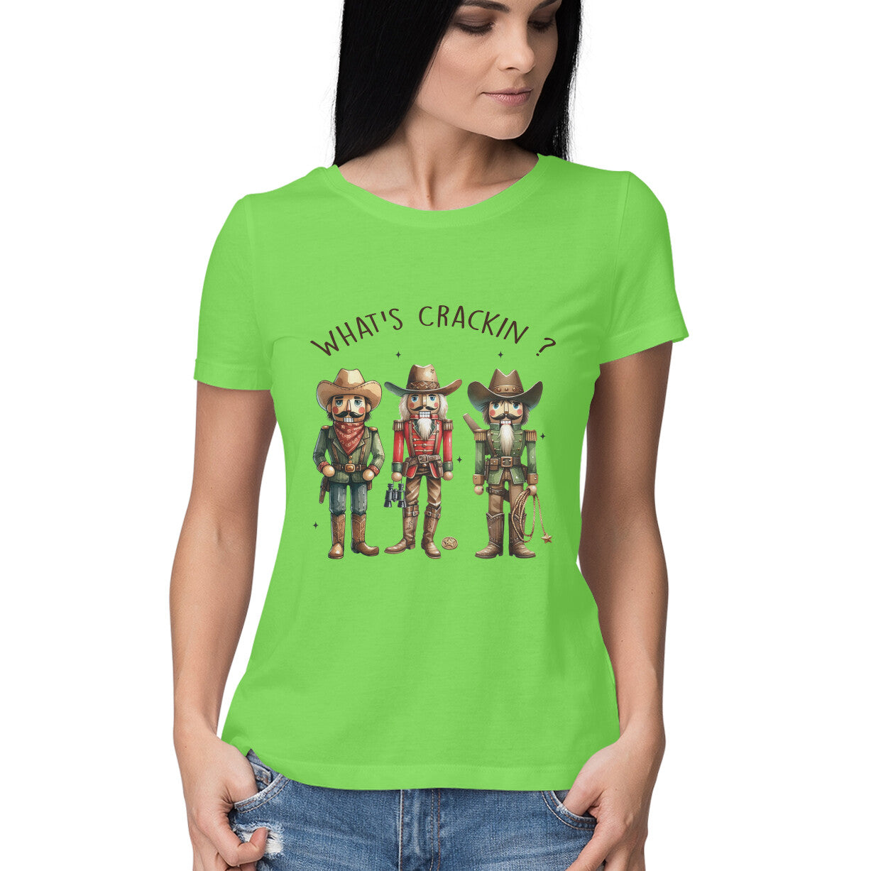What's Crackin Women's T-Shirt Liril Green Printrove