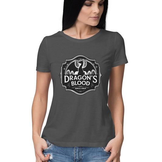 Dragon's Blood Women's T-Shirt Charcoal Grey Printrove