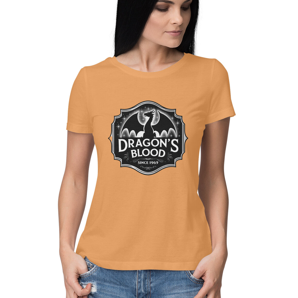 Dragon's Blood Women's T-Shirt Mustard Yellow Printrove