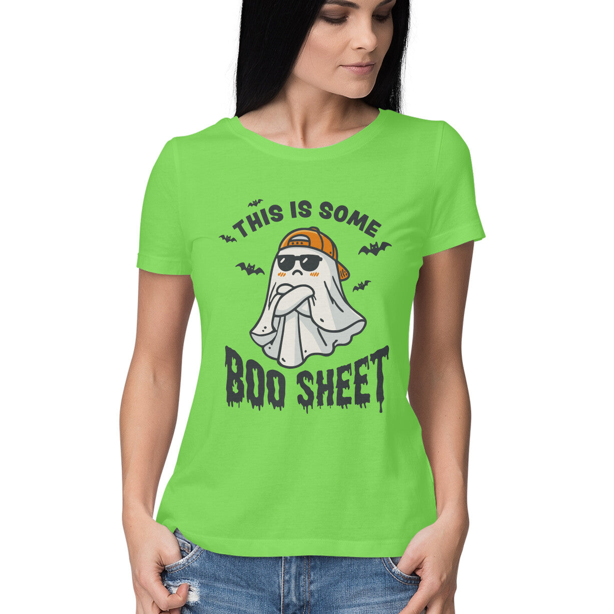 This Is Some Boo Sheet Women's T-Shirt Liril Green Printrove